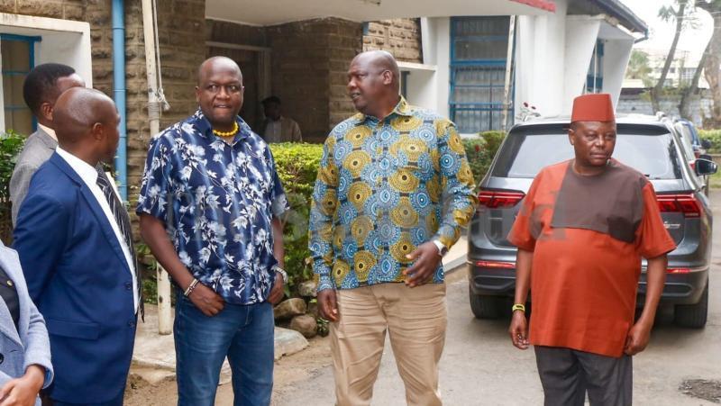 William Kamket and other politicians at the Nakuru Regional DCI headquarters.